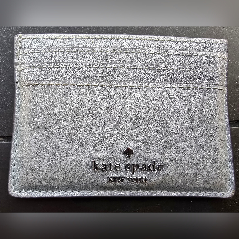 Kate Spade Glitter Card Holder - Silver